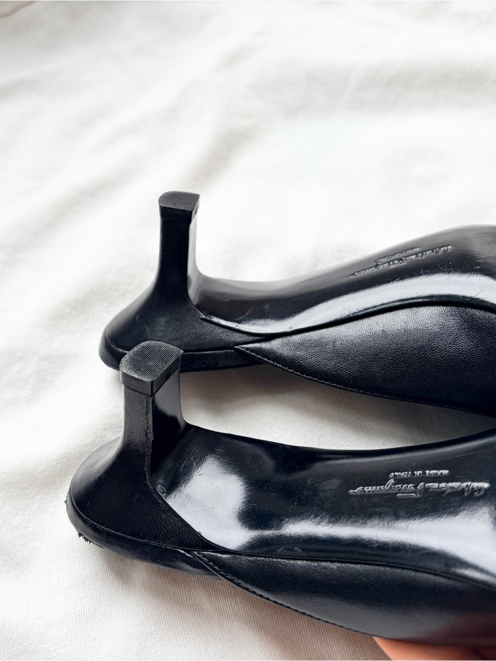 Salvatore Ferragamo Black Leather Slip-On Mules - Picture 7 of 7